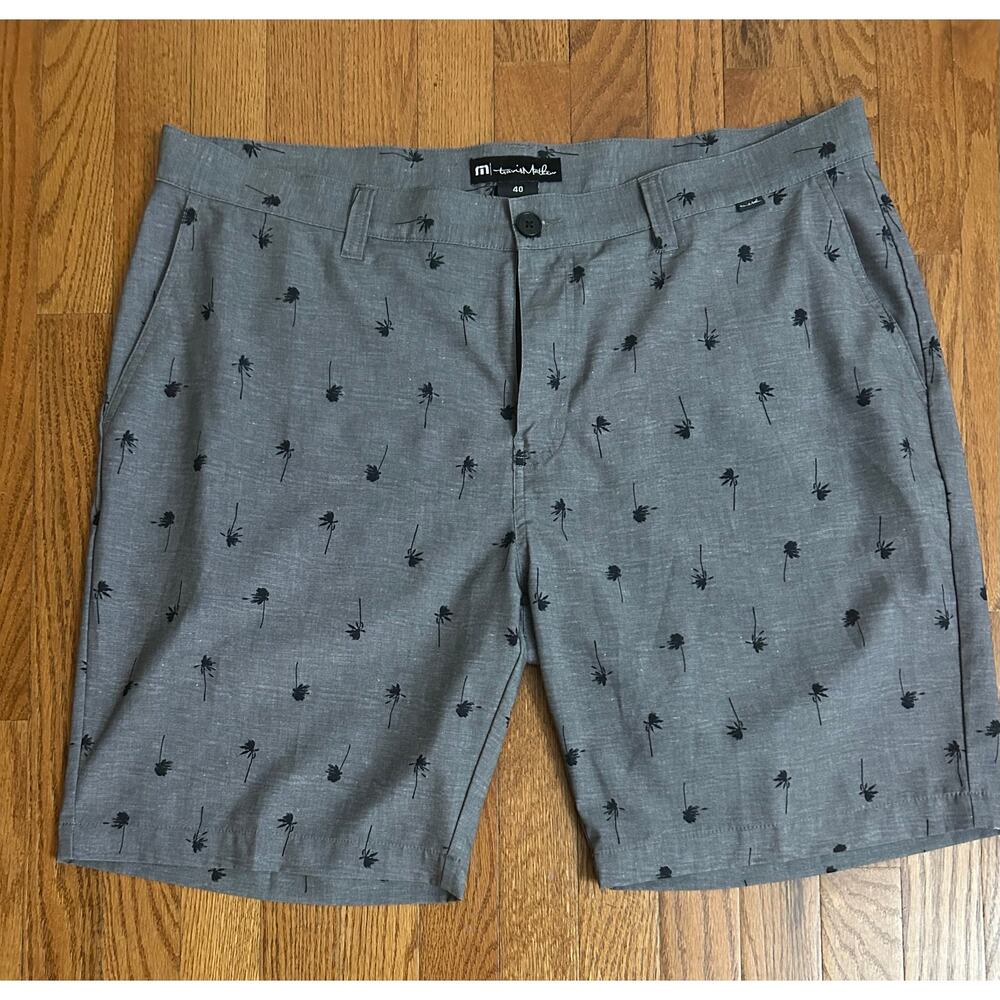 Travis Matthew Grey Black Palm Tree Golf‎ Chino Shorts Men’s Size 40 NWOT